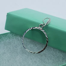 Load image into Gallery viewer, 925 Sterling Silver Diamond Cut Bezel 22mm Coins Prong Back 5 Cent Nickel Coin
