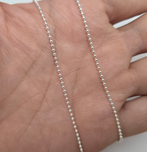 Load image into Gallery viewer, 925 Sterling Silver Thin Pallini Bead Ball Chain Necklace Bracelet 1.5mm 7-30 in
