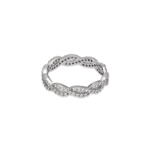 Load image into Gallery viewer, 14K Solid Gold Women Fancy CZ Band Ring Band Yellow Rose White Sizes 6-8
