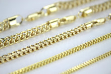 Load image into Gallery viewer, Authentic 14K Hollow Yellow Gold Franco Necklace Chain 2-3.5mm/16-30"
