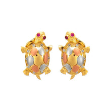 Load image into Gallery viewer, 14K Tricolor Gold Fancy Turtle Collection Set Pendant Bracelet Earrings
