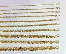 Load image into Gallery viewer, 10k Solid Yellow Gold D/C Rope Chain Necklace Bracelet 1.5mm-8mm 8.5" 16"-30"
