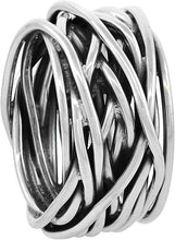 Load image into Gallery viewer, 925 Sterling Silver Solid Heavy Wrapped Wire Ring High Quality 12mm Size 6-10
