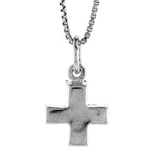 Load image into Gallery viewer, 925 Sterling Silver Small Plain Greek Cross Pendant 1/2 Inch Tall (13mm)
