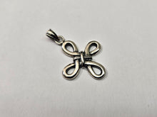 Load image into Gallery viewer, 925 Sterling Silver Celtic Knot Bowen Cross Pendant 1 1/8 (28mm) Inch Tall
