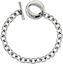 Load image into Gallery viewer, Stainless Steel Cable Chain Bracelet for Men Large O Toggle Clasp 8.25 Inch Long
