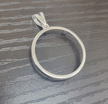 Load image into Gallery viewer, Sterling Silver Bezel Susan B Anthony Sacagawea 27 mm Coin Prong Back Round Edge
