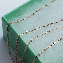 Load image into Gallery viewer, 14K Solid Rose Gold Rolo with Bead Chain Necklace 1mm Size 16-24"
