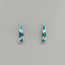Load image into Gallery viewer, Sterling Silver Synthetic Opal Earring Push Back
