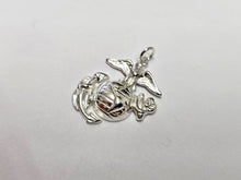Load image into Gallery viewer, 925 Sterling Silver Eagle, Anchor, and Globe Pendant Finish 1 1/8 (28mm) Inch
