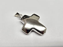 Load image into Gallery viewer, 925 Sterling Silver Large Puffed Hollow Cross Pendant 1 25/32 Inch (45mm) Tall
