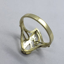 Load image into Gallery viewer, 10K YELLOW GOLD Cursive Letter Initial Ring for Women Alphabet A-Z Size 6-10.5
