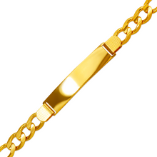 Load image into Gallery viewer, 14K Yellow Gold Figaro Chain ID Bracelet 10mm/8mm 8" 8.5" Engraving Available
