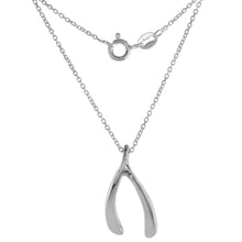 Load image into Gallery viewer, 925 Sterling Silver Large Plain Wishbone Pendant 15/16 Inch (24mm) Tall
