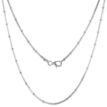 Load image into Gallery viewer, 925 Sterling Silver 2mm Bead Box Chain Bracelet Necklace 1.1mm 16" to 24"
