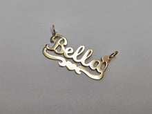 Load image into Gallery viewer, 10K Solid Yellow Gold Personalized Handmade Cursive Name Pendant with Heart
