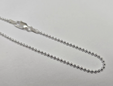 Load image into Gallery viewer, 925 Sterling Silver Thin Pallini Bead Ball Chain Anklet 1.5mm Italy, 9.5" to 10"
