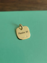 Load image into Gallery viewer, 14K Yellow White Gold Plain Square Pendant Disc Charm 13mm [Engraving Available]
