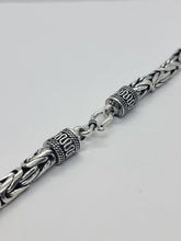 Load image into Gallery viewer, 7mm Sterling Silver Round BYZANTINE Chain Necklace Bracelet Antiqued Finish
