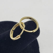 Load image into Gallery viewer, Authentic 10K Real Yellow Gold Plain Simple Huggie Hinged Hoop Earrings 3 Sizes
