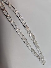 Load image into Gallery viewer, 925 Sterling Silver Beveled Edge Figarucci Link Chain Necklace 4.5mm 7" to 30"
