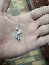 Load image into Gallery viewer, 925 Sterling Silver Plain Puffy Crescent Moon Pendant 3/4 (19mm) Inch Tall
