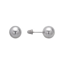 Load image into Gallery viewer, 14K Yellow or White Gold Ball Stud Earrings 8mm Wide 2grams Screw Backing
