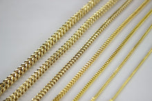 Load image into Gallery viewer, 10K Yellow Gold Hollow Franco Necklace Chain Box Link Men Women 1.5mm~4mm 16~36"

