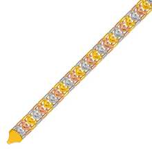 Load image into Gallery viewer, 14K Tricolor Gold Bohemian Style Gypsy Boho Hand Chain Bracelet 11mm 7" 7.5" 8"
