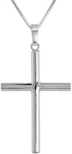 Load image into Gallery viewer, Sterling Silver Large Plain Cross Tubular Flawless High Polished with/out chain

