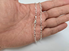 Load image into Gallery viewer, 925 Sterling Silver Boston Chain Anklet 3mm Italy, Fits 9" to 10" Ankles
