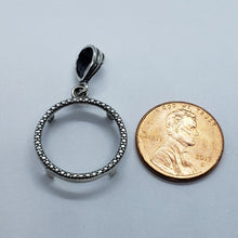 Load image into Gallery viewer, 925 Sterling Silver Dime Bezel 18 mm Coins Prong Back Illusion Edge High Quality
