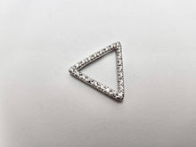 Load image into Gallery viewer, 925 Sterling Silver Cubic Zirconia Triangle Pendant 3/4 Inch (19mm) Tall
