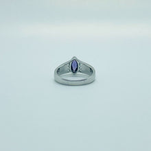 Load image into Gallery viewer, Sterling Silver Marquise Amethyst CZ Synthetic Opal Ring
