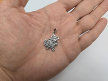 Load image into Gallery viewer, 925 Sterling Silver Dressed Alligator Mascot Pendant 15/16 (24mm) Inch Tall
