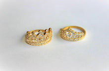 Load image into Gallery viewer, Authentic 10k Solid Yellow Gold Cubic Zirconia Polished Crown Ring [2 Styles]
