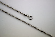 Load image into Gallery viewer, 10K White Gold Hollow Rope Twist Link Chain Necklace 1.5mm 16" ~ 30"

