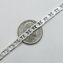 Load image into Gallery viewer, 925 Sterling Solid Silver Italy Flat Mariner Link Chain Necklace 5.8mm 26"
