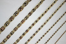 Load image into Gallery viewer, 14K Yellow White Rose Gold Tri Color Valentino Chain Necklace 1.5mm~6mm / 16~26"
