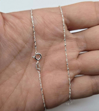 Load image into Gallery viewer, 925 Sterling Silver Very Fine Serpentine Chain Necklace Italy Women 1mm 16 Inch
