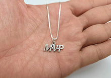 Load image into Gallery viewer, 925 Sterling Silver MVP Word Necklace with 18 Inch Long Box Chain
