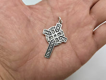 Load image into Gallery viewer, 925 Sterling Silver Large Celtic Black High Cross Pendant 1 3/4 (44mm) Inch Tall
