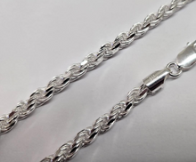 Load image into Gallery viewer, 925 Sterling Silver Thick Rope Chain Necklace Diamond Cut 4.5mm 7" to 30"
