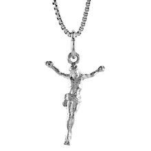 Load image into Gallery viewer, 925 Sterling Silver Body of Christ Crucifix Cross Pendant 3/4 Inch (19mm) Tall
