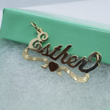 Load image into Gallery viewer, 10K Solid Yellow Gold Handmade Personalized Custom Name Pendant Heart Design
