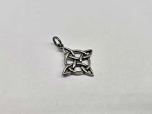 Load image into Gallery viewer, 925 Sterling Silver Round Celtic Four-Sided Knot Pendant 3/4 (19mm) Inch Tall
