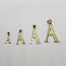 Load image into Gallery viewer, 10K Solid Yellow Gold Diamond Cut Initial Alphabet Letter Pendant Charm 4 Sizes
