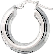 Load image into Gallery viewer, Sterling Silver 4mm Thick Tube Hoop Earrings Plain Polished 3/4-2 3/8 inch Round
