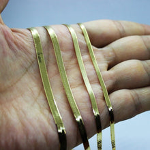 Load image into Gallery viewer, 10K Solid Yellow Gold High Polish Herringbone Chain Necklace 2.5mm-4mm 16"-24"

