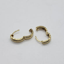 Load image into Gallery viewer, 14K Real Yellow White Gold Huggie Hoop Earrings Diamond Cut Round 11mm Men Women
